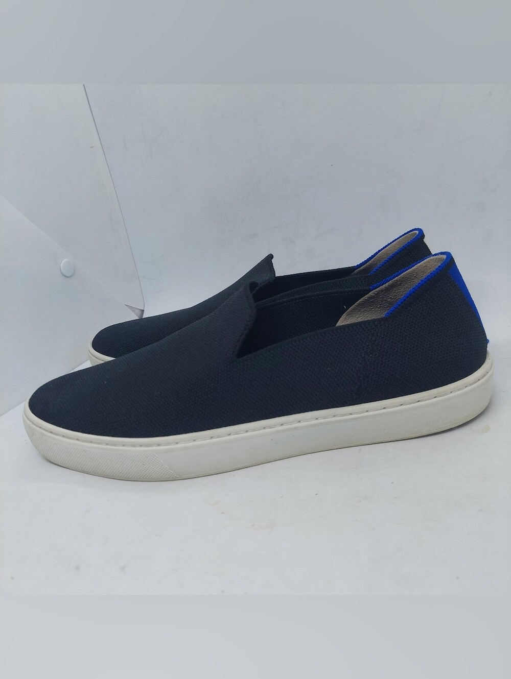 Rothy's The Original Slip On Sneakers Black Knit Womens Size 9.5 Casual Shoes